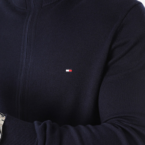 Sweat Zippé Pima Organic Cotton Cashmere 0850 Bleu Marine