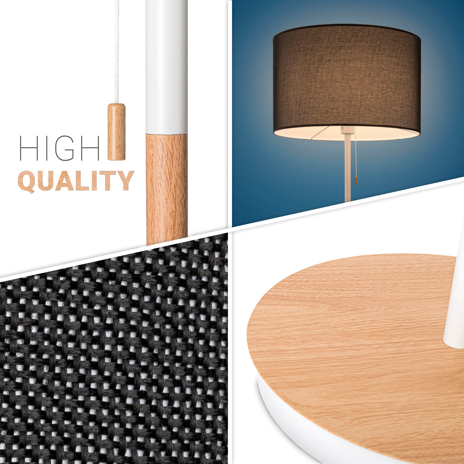 Paco Home Stehlampe »EK CA UNI COLOR« E27 Stoffschirm Wohnzimmer Skandi Standleuchte E27 Einfarbig Stofflampe