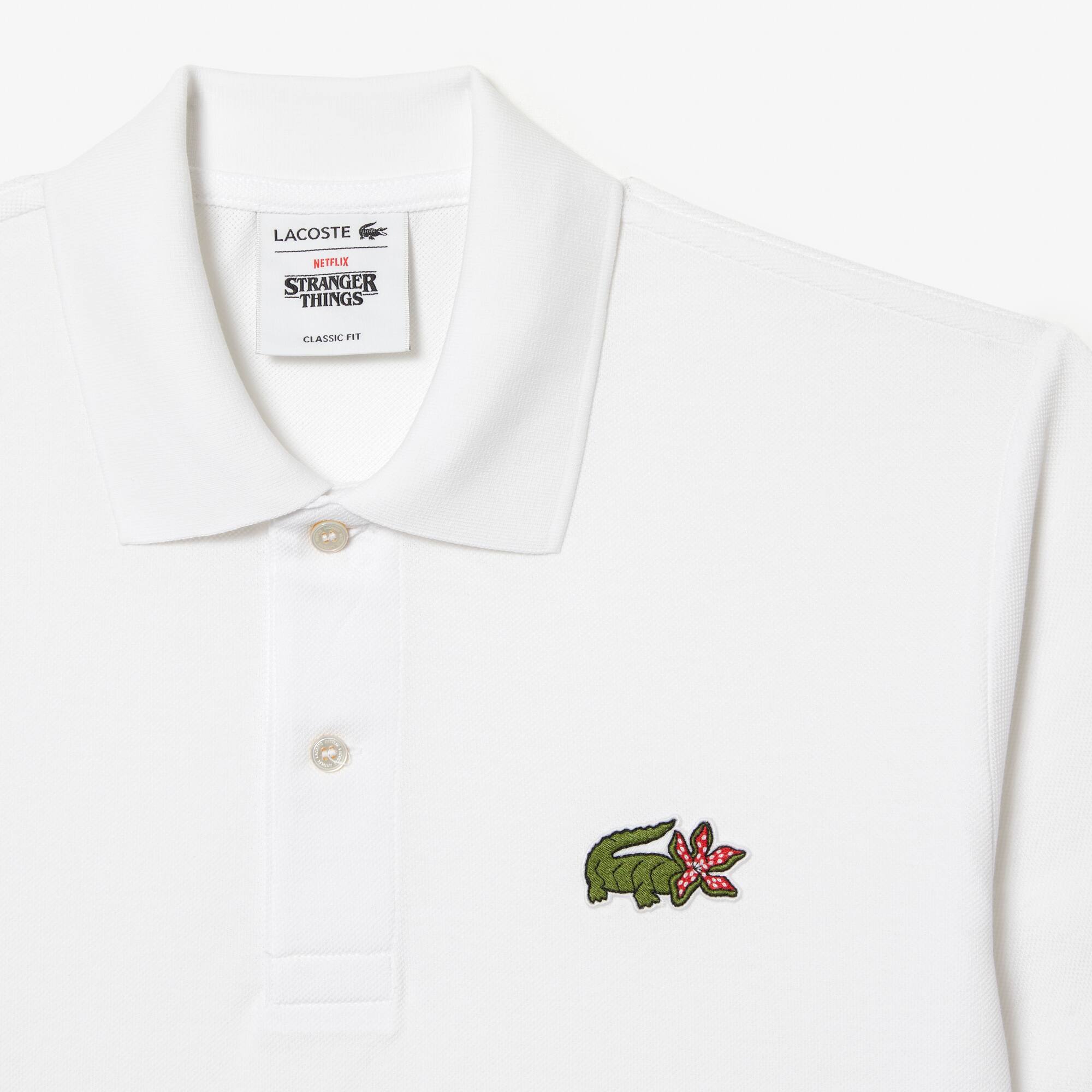 Herren LACOSTE x Netflix Poloshirt aus Bio-Baumwolle Kurze Ärmel - Weiss - Lacoste - Herren