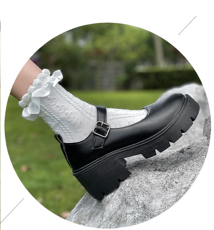 Silverslyre - Mary Jane pumps met blokhak en plateauzool