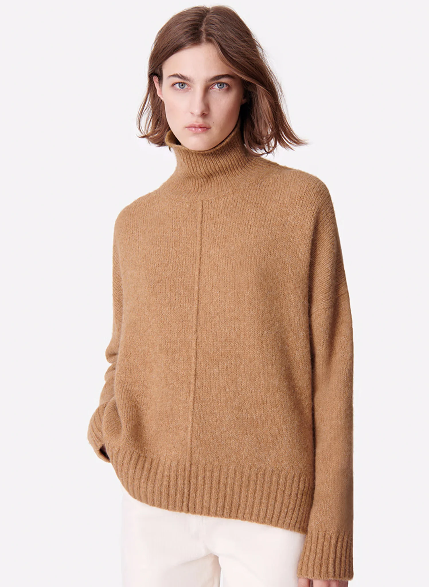 BALADE - Pull col roulé en laine de yack et alpaga | Marron