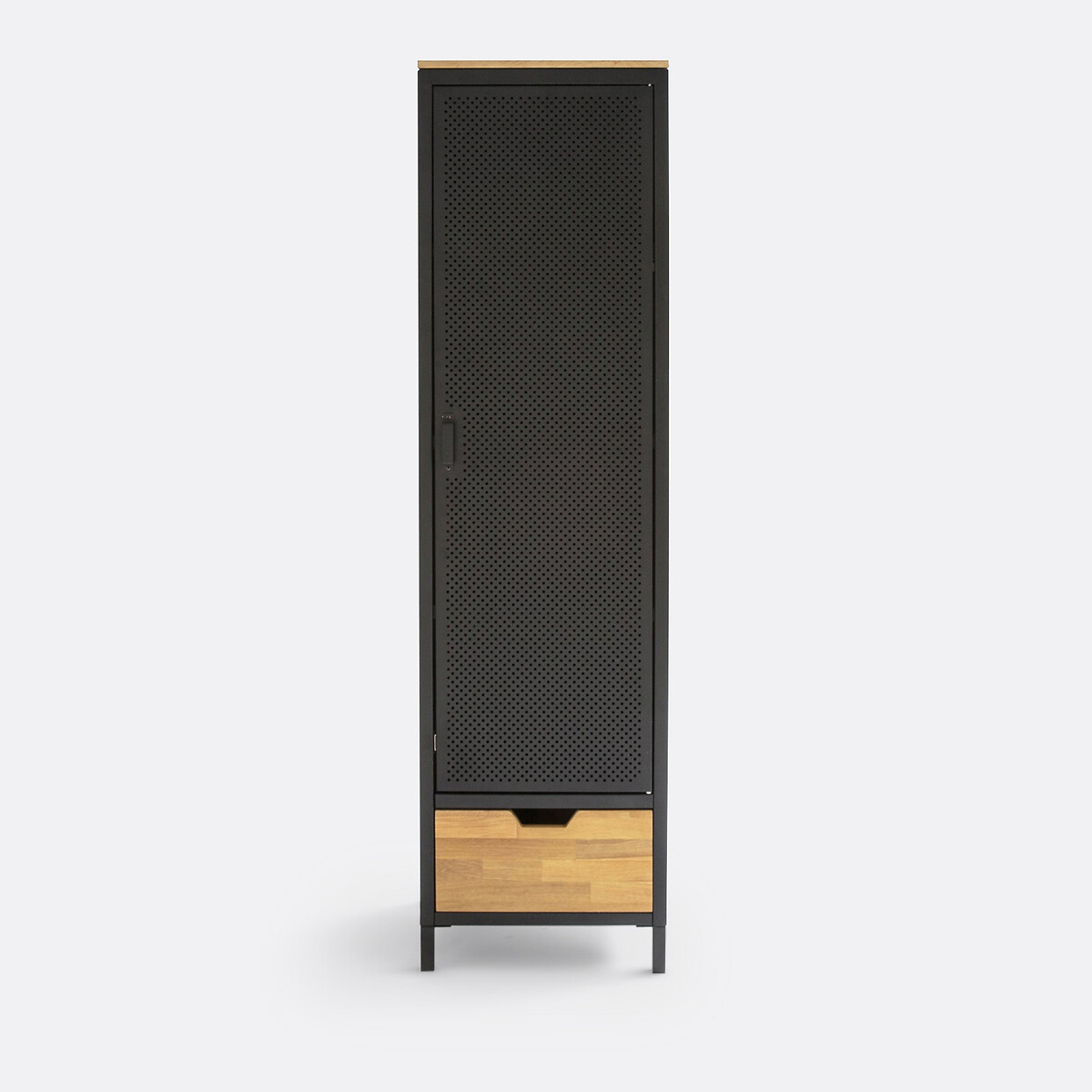 LA REDOUTE INTERIORS<br>Armário em metal e carvalho, 1 porta e 1 gaveta Agama