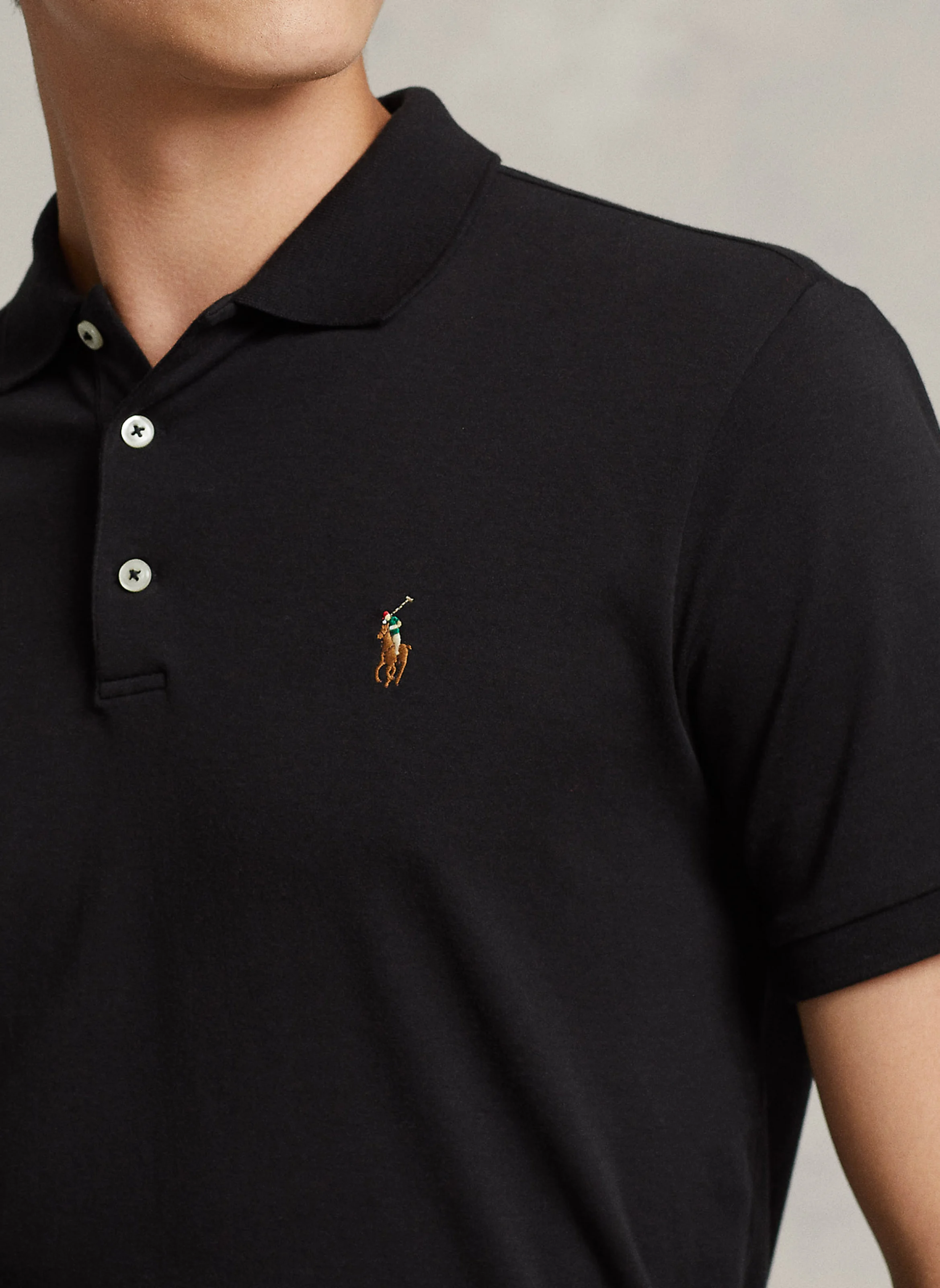 Polo slim-fit en coton | Noir