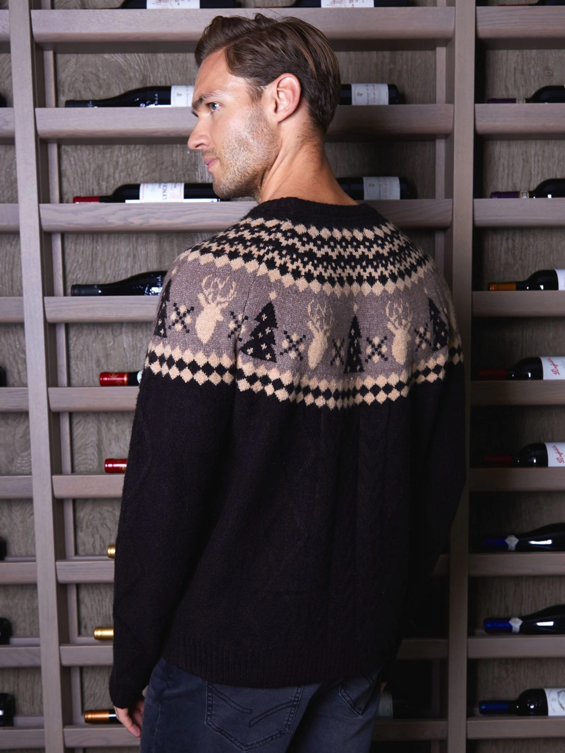 Threadbare Cable Knit Fairisle Christmas Jumper