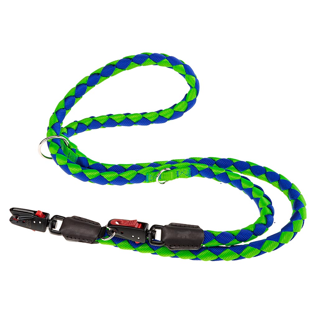 Laisse de dressage pour chiens en nylon twist matic ga12/200, mousqueton magnétique automatique