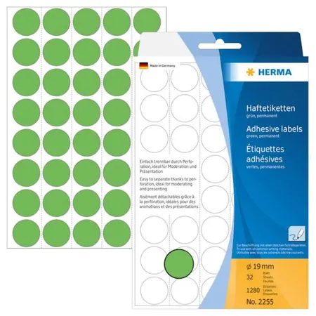 HERMA Etikett Farbpunkt grün Ø 19mm 1280 St.