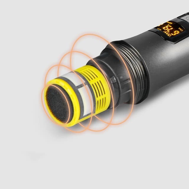 2 trådløse mikrofoner Bluetooth Reverb med Android port kabel Sort
