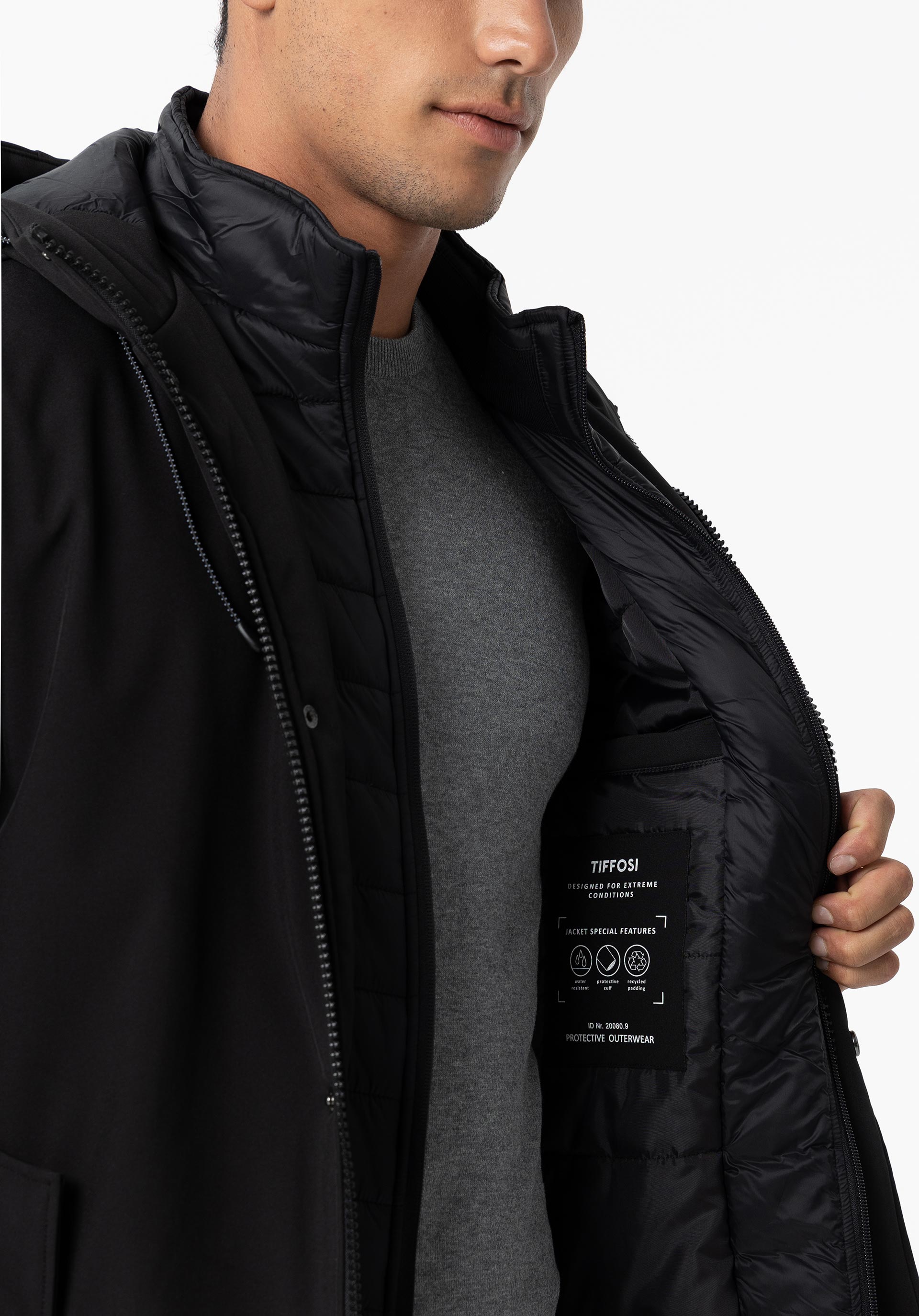 Casaco Comprido Acolchoado Water Resistant