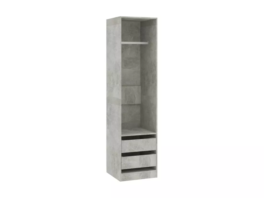 Garde-robe avec tiroirs Gris béton 50x50x200