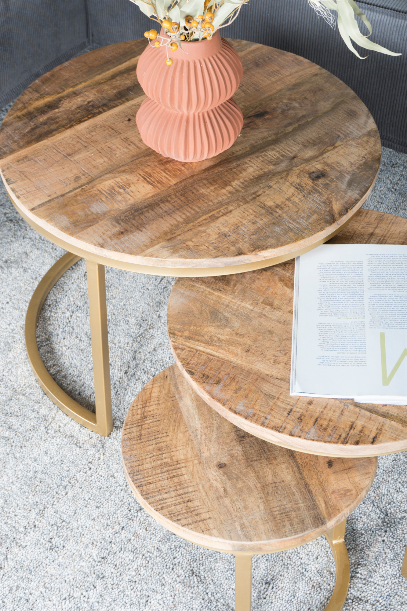 Salontafel Erjan Goud - Set van 3