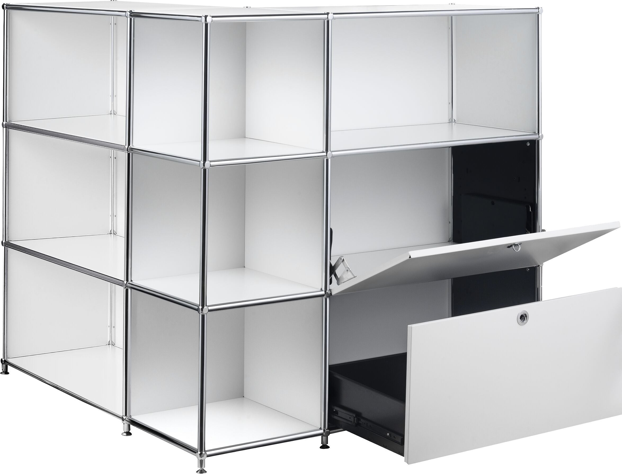 FLEXCUBE Eckkombination - Weiss / B: 115.0 cm x T: 115.0 cm x H: 118.0 cm