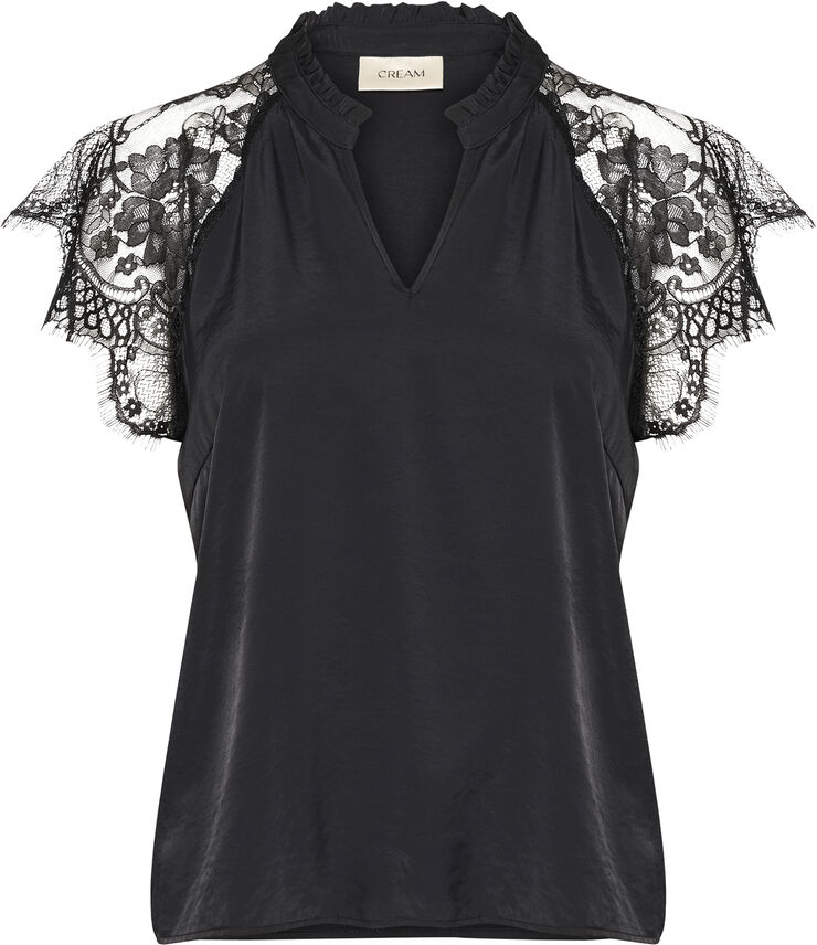 Cream CRNola Lace Blouse Pitch black