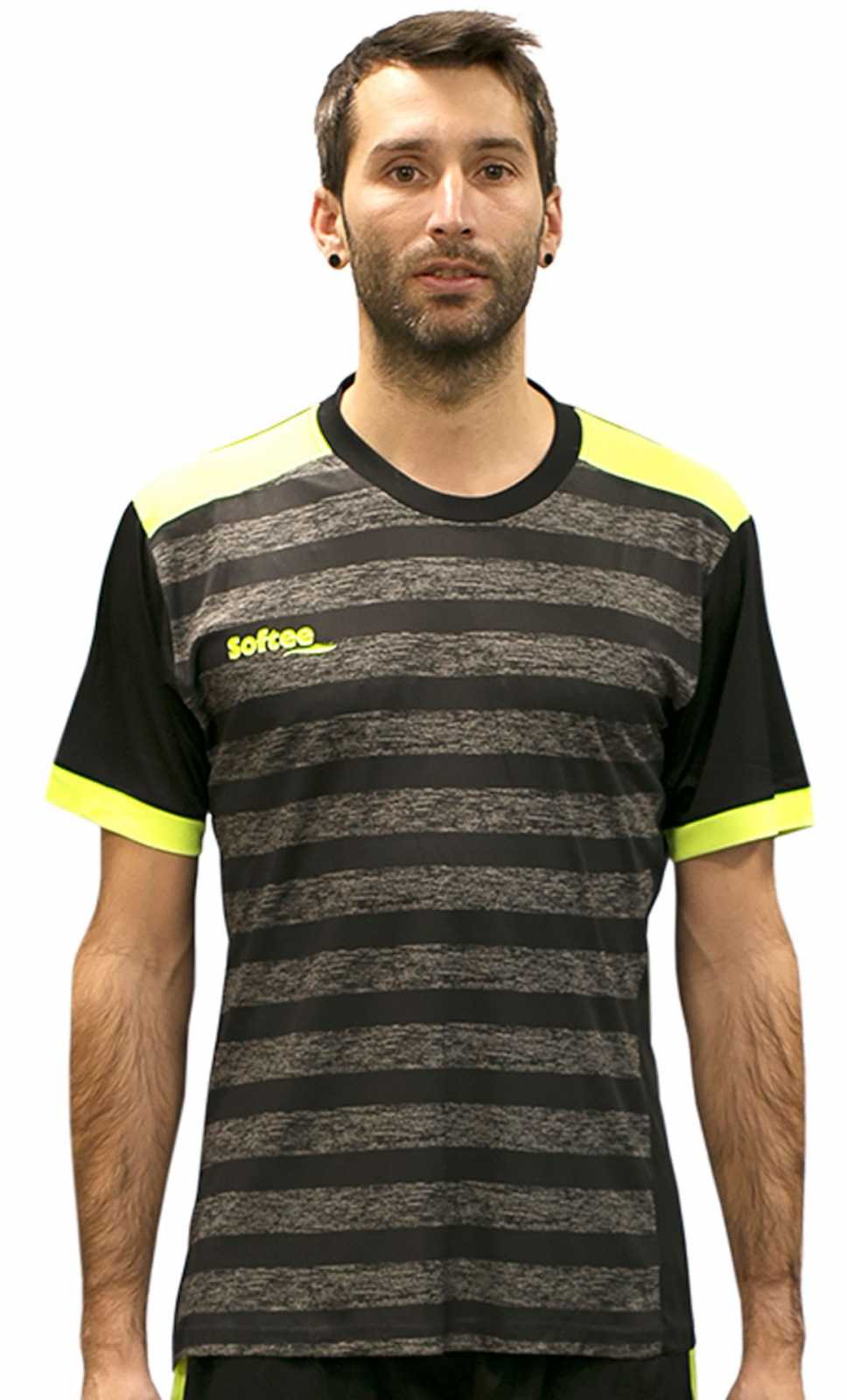 Camisa de futebol Softee Leader cinza/preta