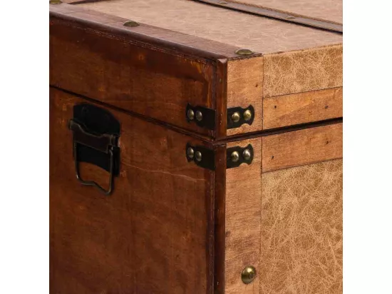 Coffre en bois marron 65x36x38