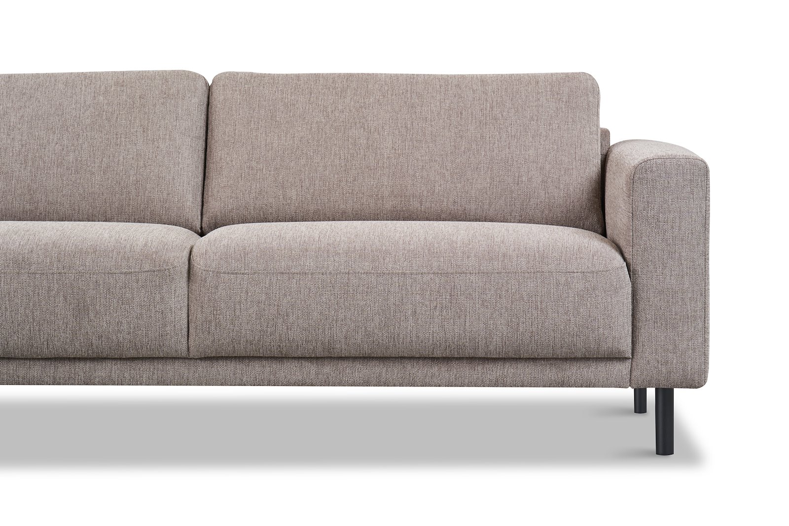 Portland hjørnesofa 23 Tekstil Brego 34 Stone med sorte ben