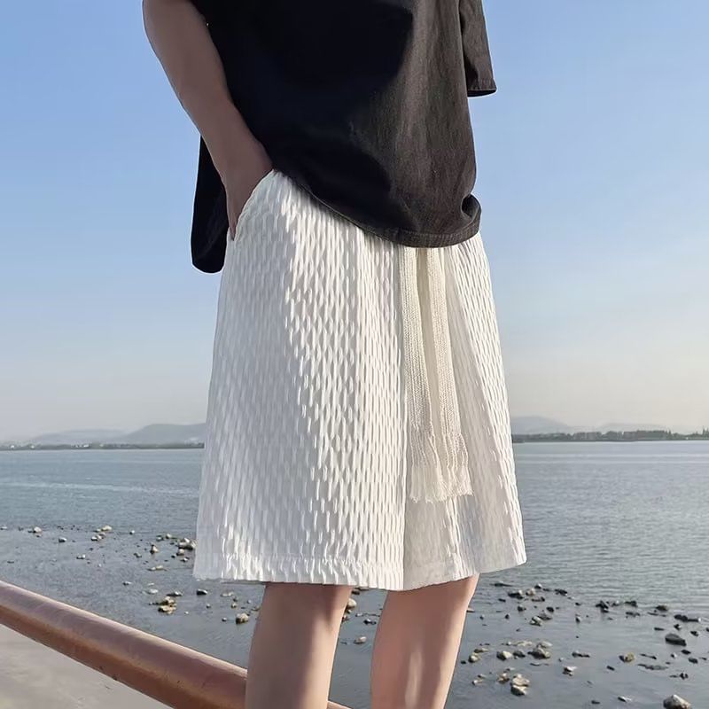 Urtishia - Wafel-sweatshort met trekkoord