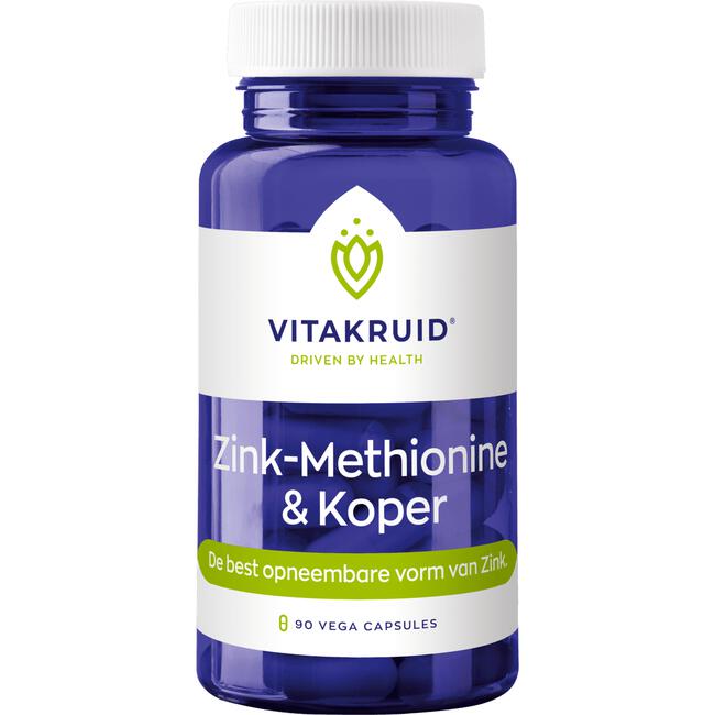 Vitakruid Zink Methionine & Koper - 90 vegan capsules