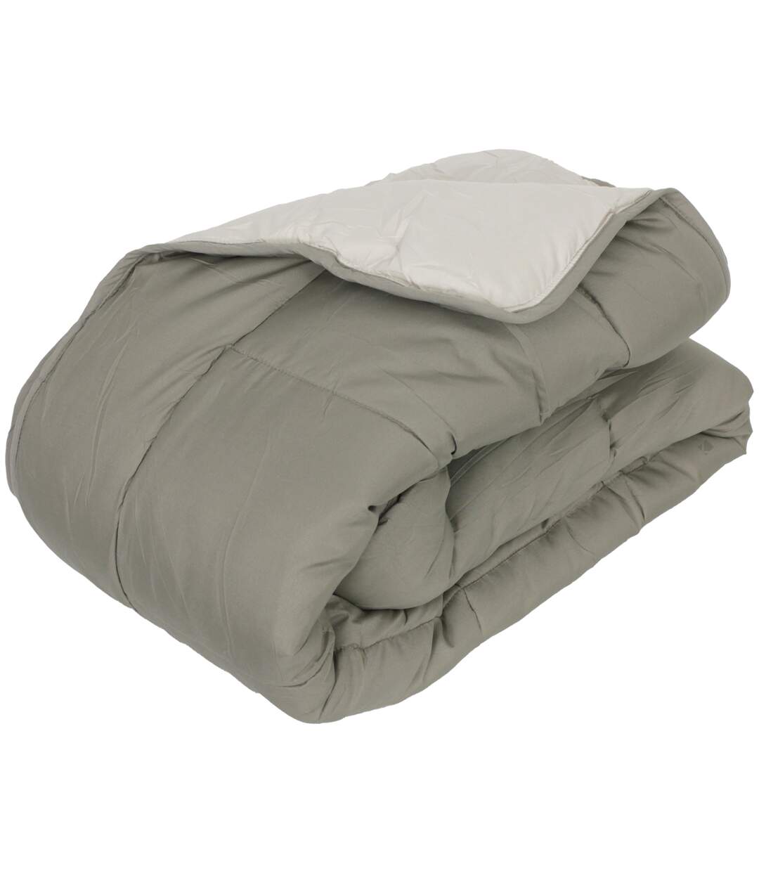 Couette hiver 200x200 cm COCOON BICOLORE Taupe/Lin garnissage fibre polyester 400g/m2