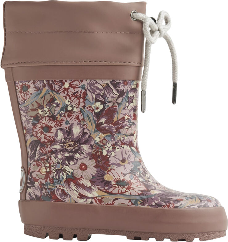 Wheat Rubber Boot Thermo Print Flowers in plenty