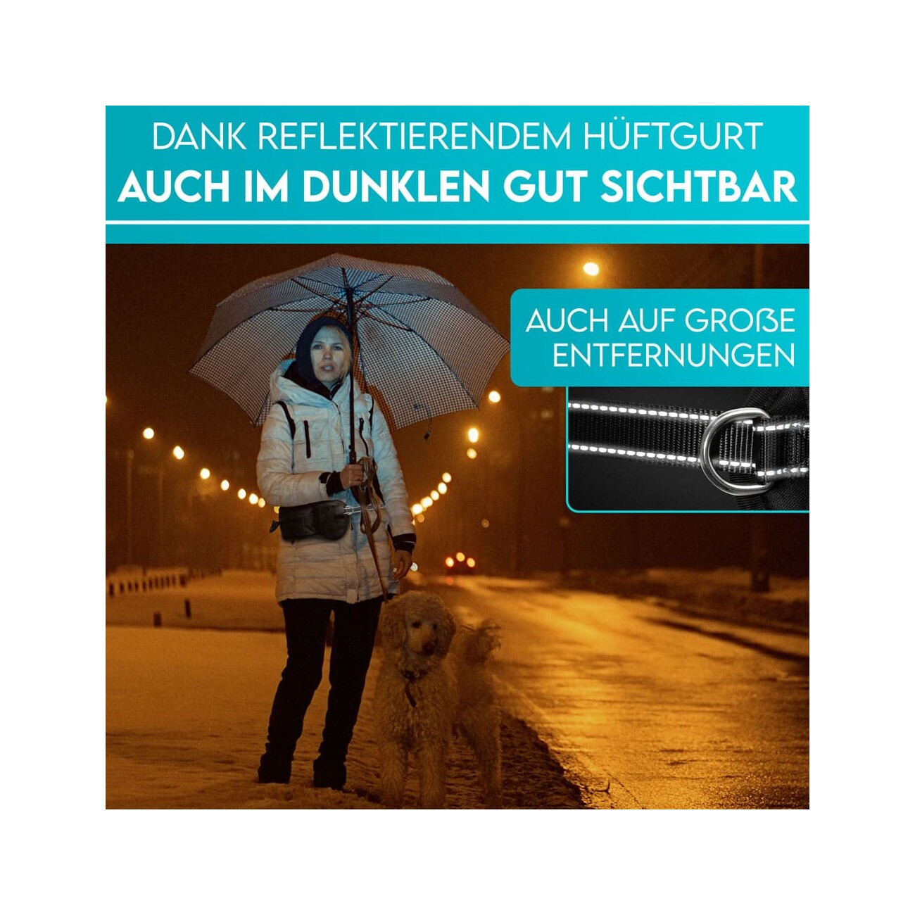 HUND IST KÖNIG ® Bauchtasche für Leckerlis & Hundezubehör dunkelblau