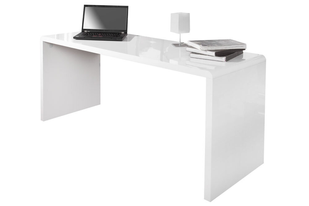 Design Schreibtisch FAST TRADE 160cm weiß Hochglanz Computertisch