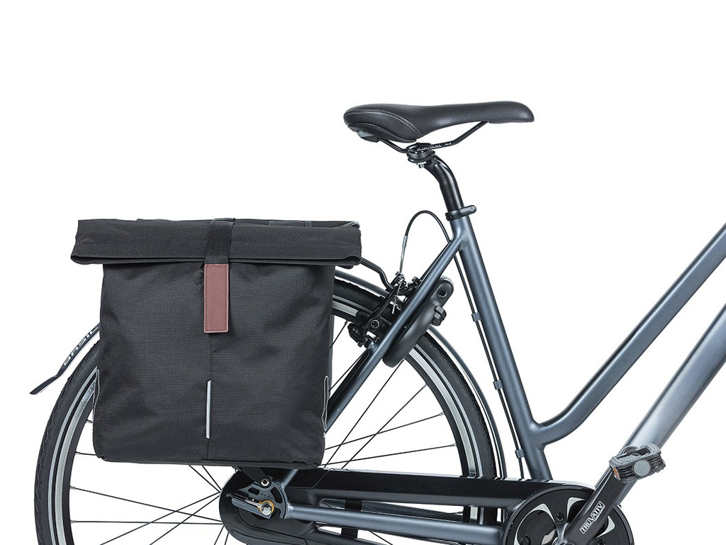Basil City dubbele fietstas - Black