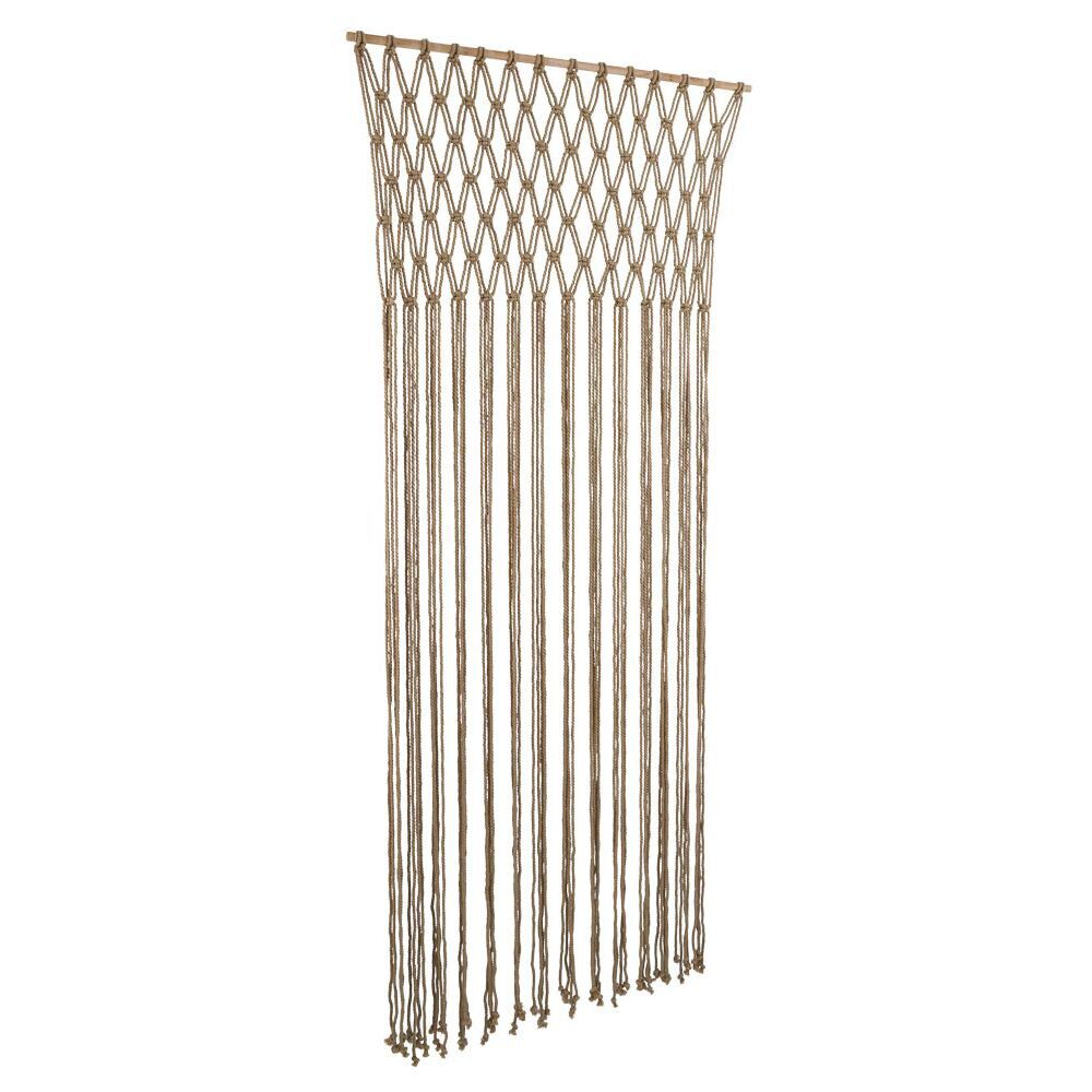 Rideau de porte macramé beige 90xH200cm