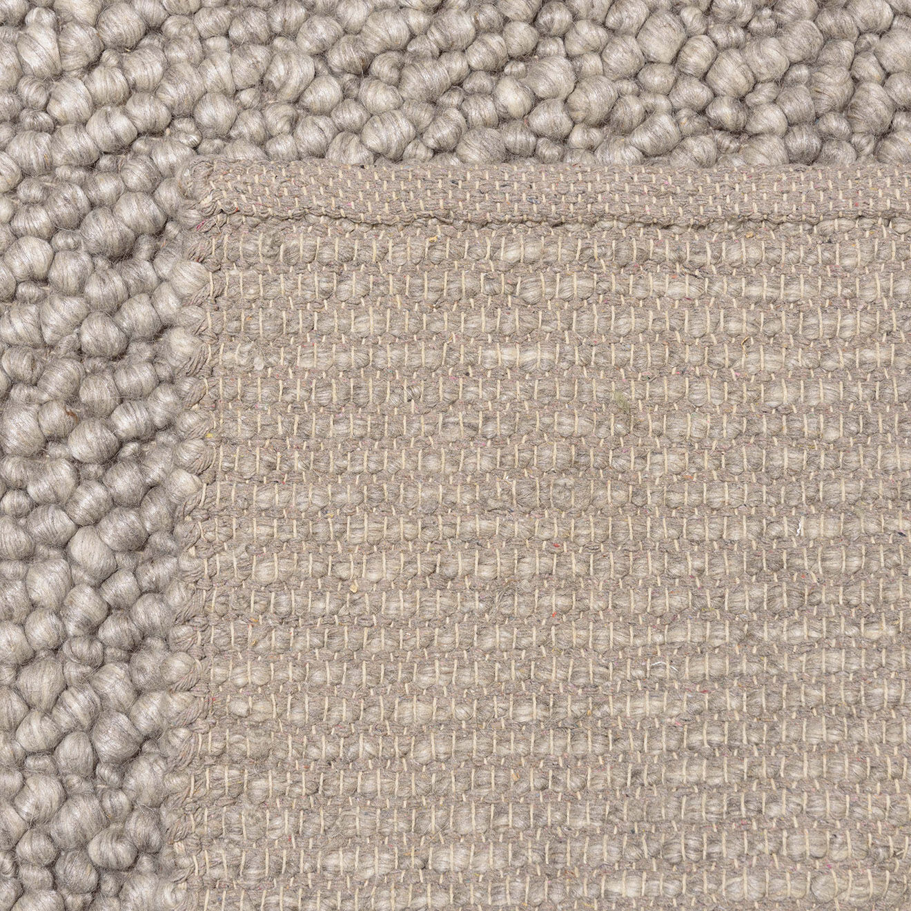 Macabane Tapis en Laine bouclée Quentin taupe - 290x200 cm
