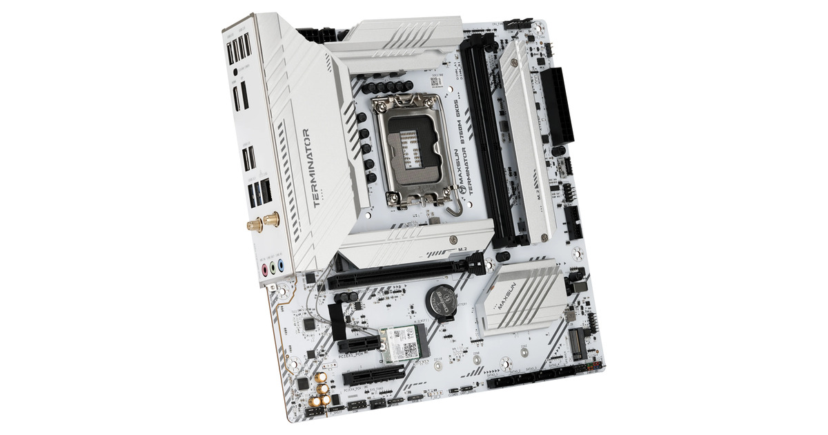 MAXSUNMS-Terminator B760M GKD5 ICE socket 1700 moederbord  (Zwart, RAID, 2.5 Gb-LAN, Sound, µATX)