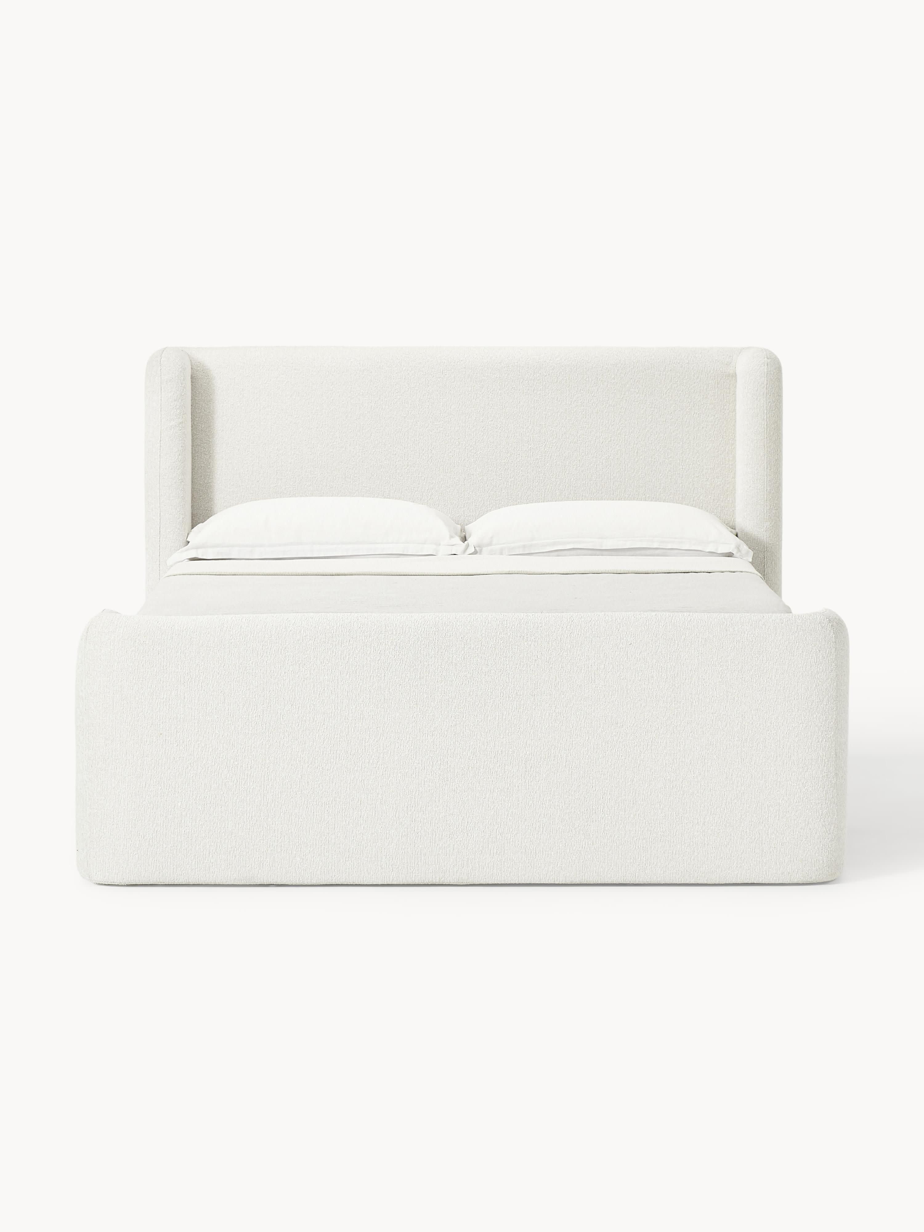 Bouclé boxspring bed Perla