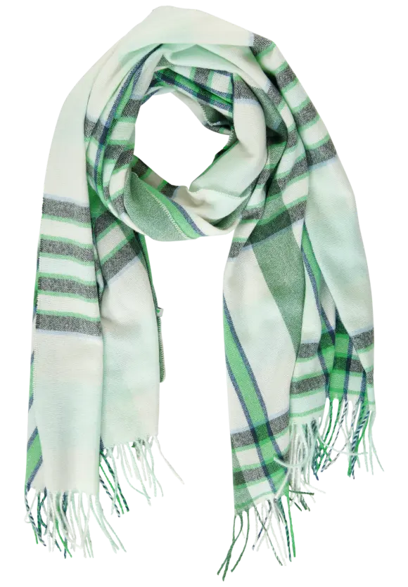 Karoschal mit Fransen - celery green