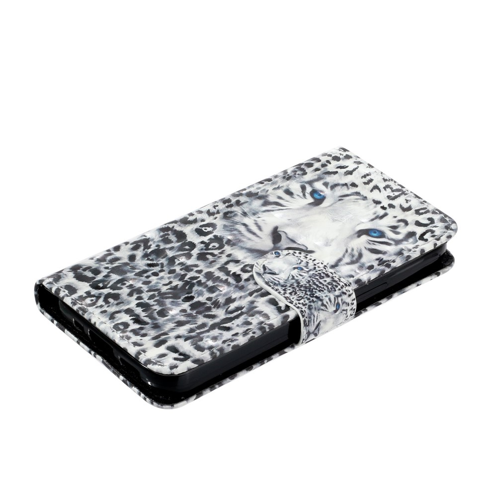 Samsung Galaxy S23 Ultra 5G Leder Tasche mit Kartenfach   Handschlaufe - Leopard