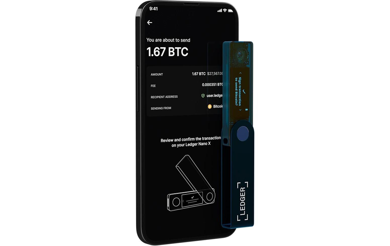 Nano X Sapphire Blue<br>Crypto-Hardware-Wallet mit Bluetooth zum Kaufen, Verwalten und Vermehren digitaler Vermögenswerte