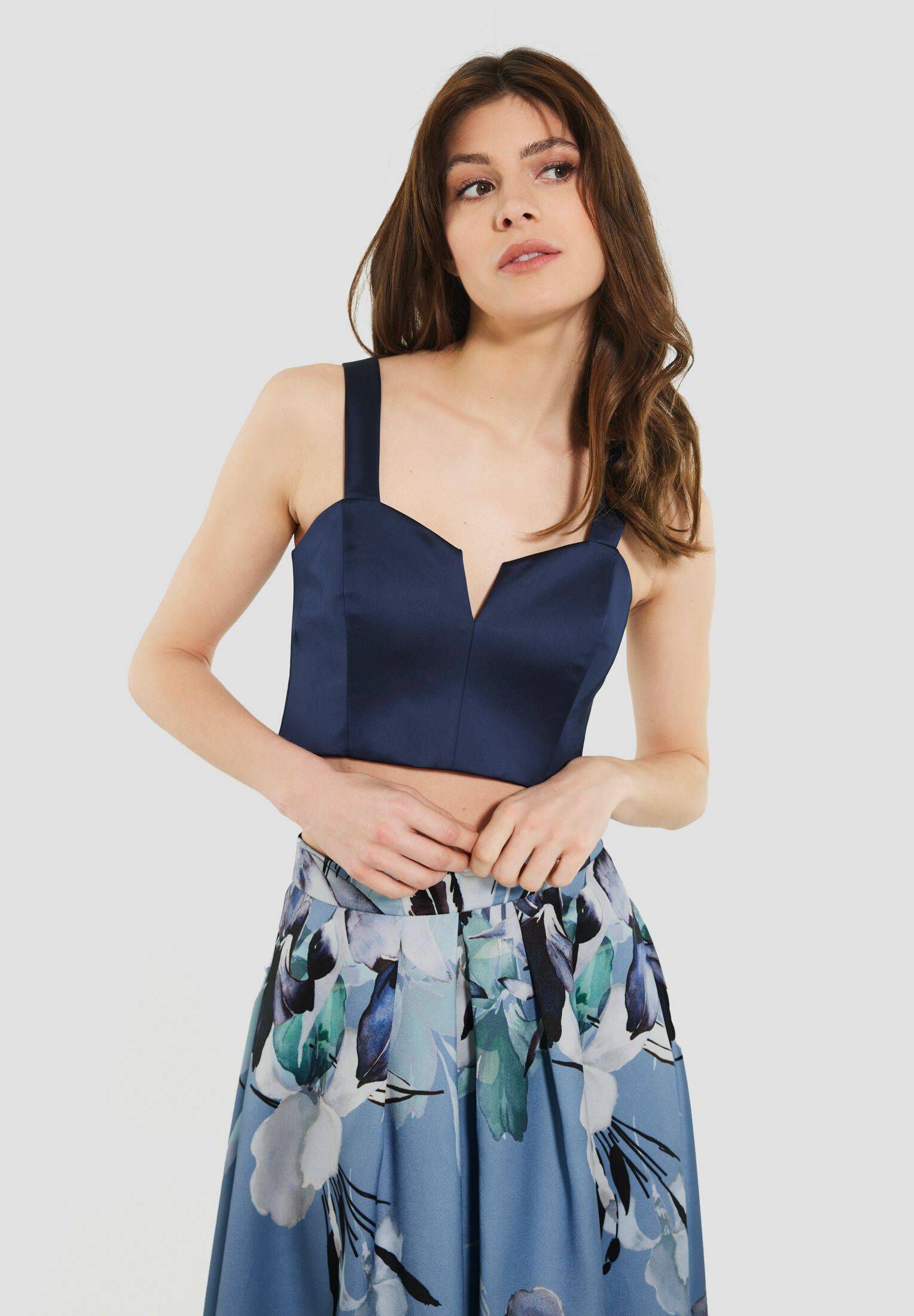Swing| Damen Cropped-Top aus Satin