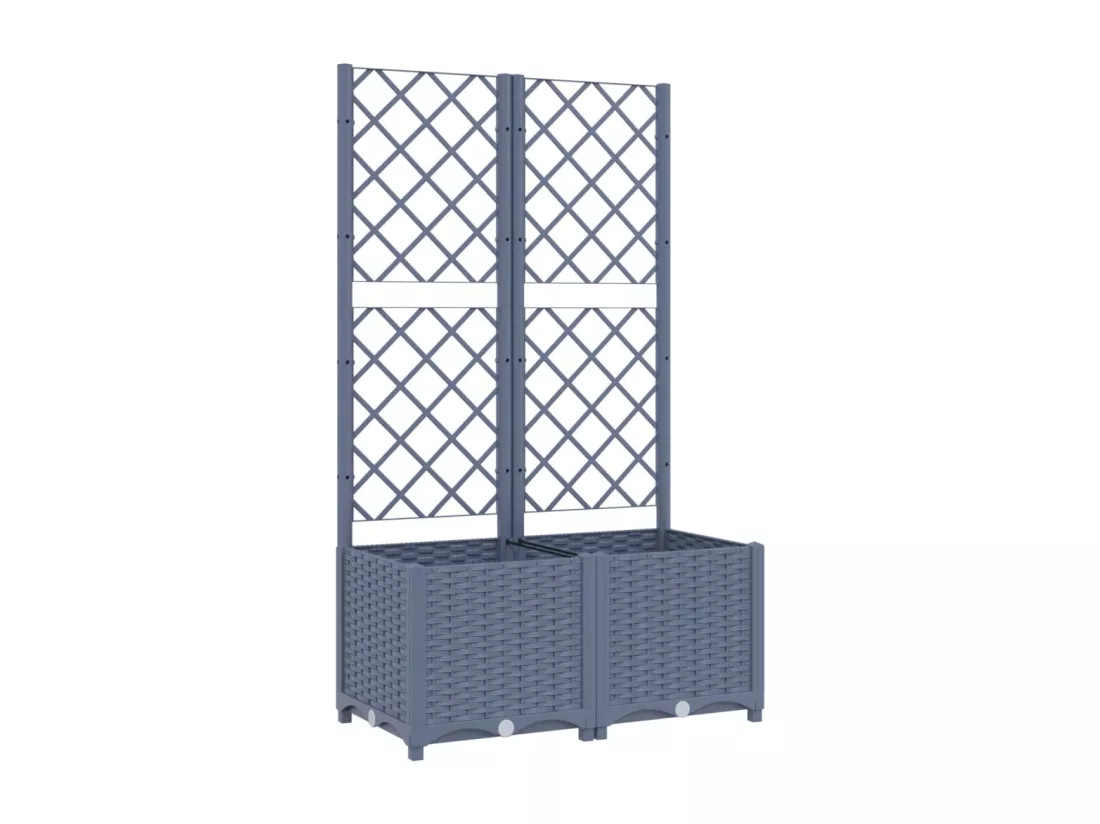 Jardinière bac lit surélevé grise 80 x 40 x 136 cm 02_0038306