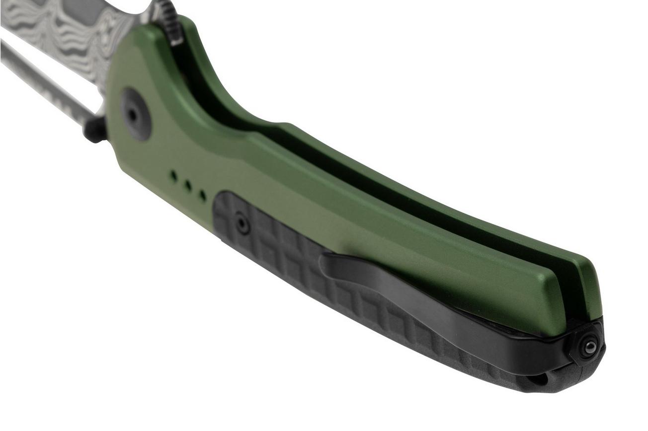 Civivi Sentinel Strike C22025B-DS1 Damascus, Green Aluminium, Black FRN Integral Spacer, zakmes