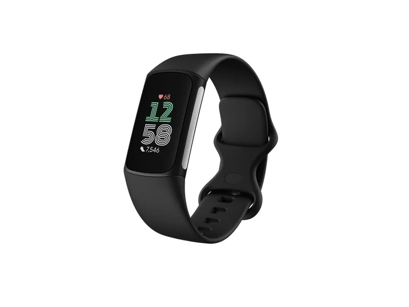 Fitbit Charge 6 - Sort aluminium - aktivitetssporer med uendelighedsbånd - silikone - obsidian - Bluetooth, NFC - 37.64 g