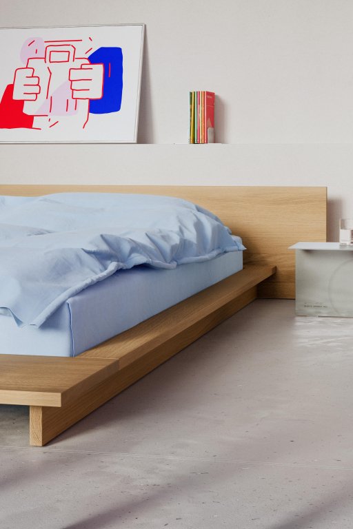 Objekte unserer Tage FARO bed M met hoofdbord 160x200 massief eiken gewaxt