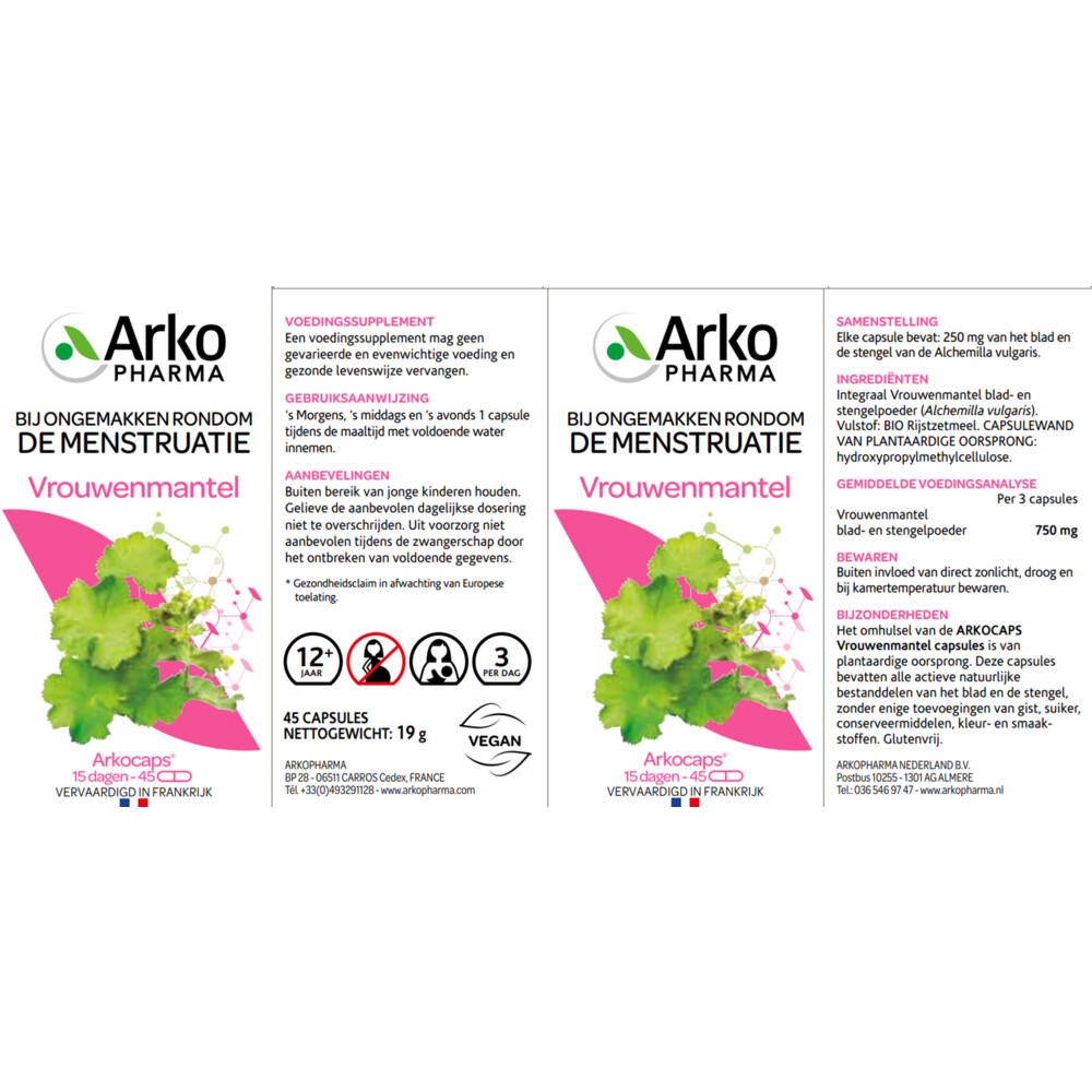 Arkopharma Vrouwenmantel 45 capsules