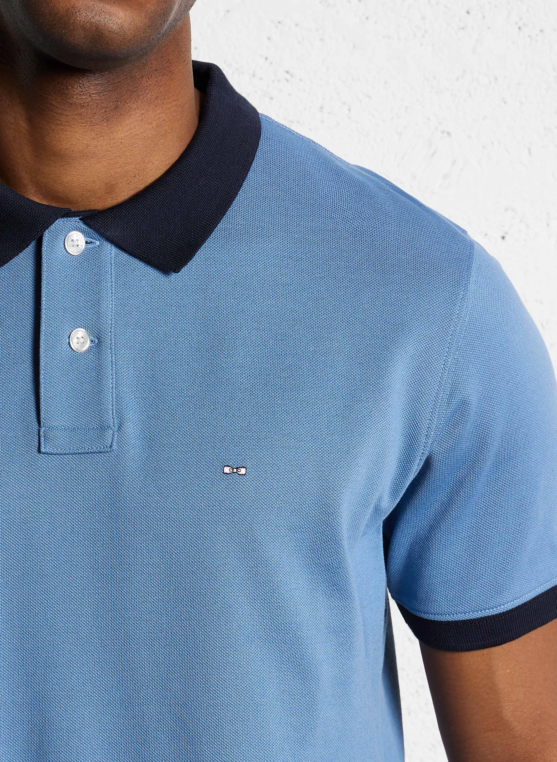 Polo droit en coton | Bleu