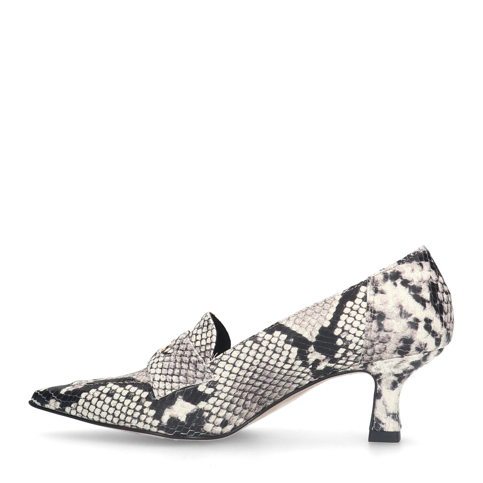 Slangenprint leren pumps