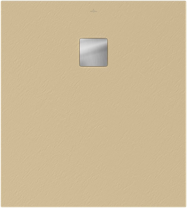 Receveur de douche 90 x 100 cm en acrylique, crème texturé, Villeroy & Boch Exklusive
