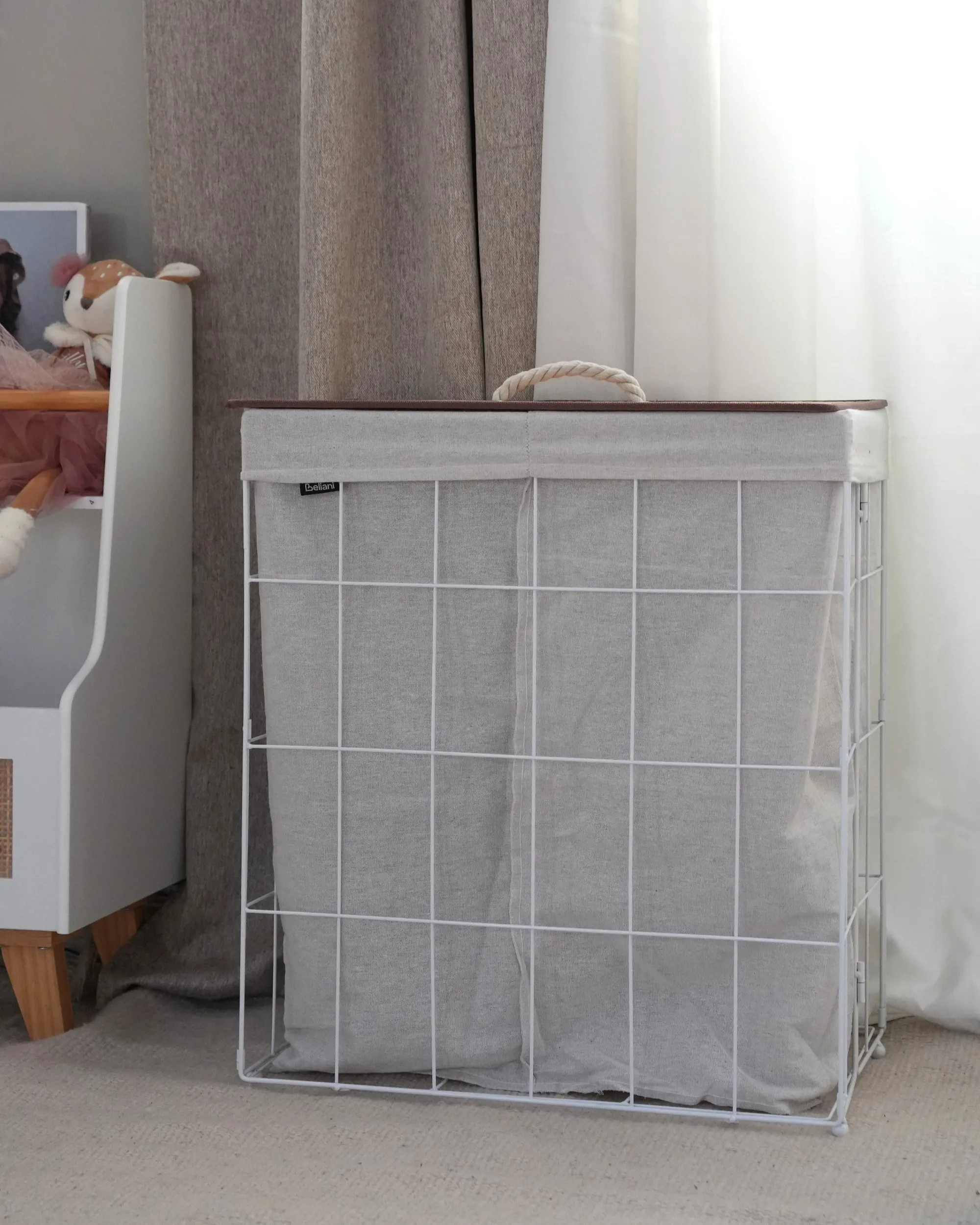 Mand MIRISSA Metaal Wit 100 L