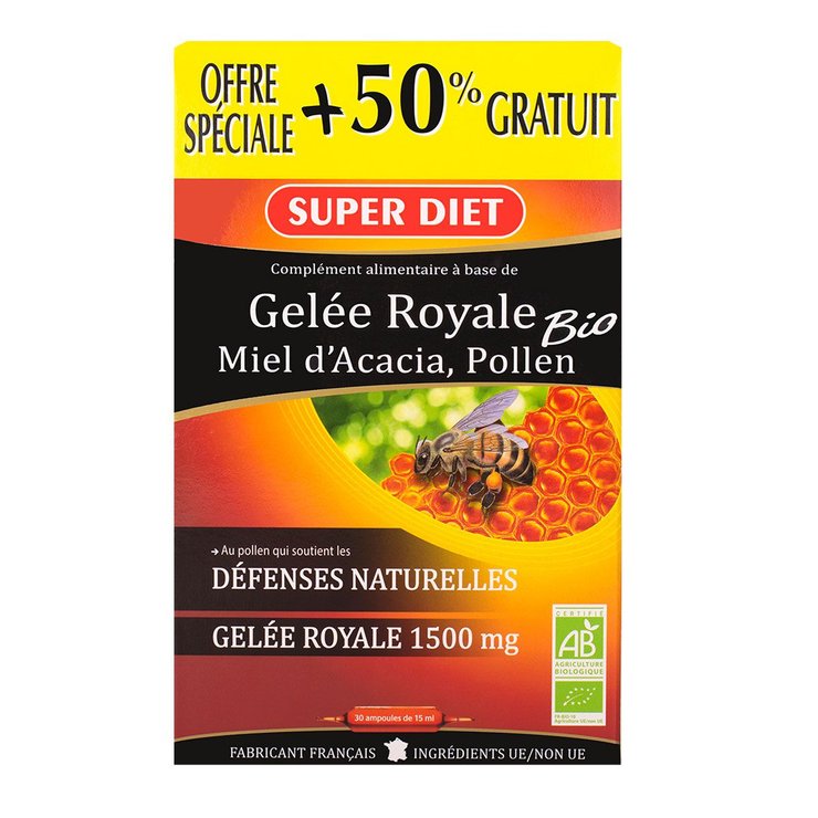 Gelée royale 1500 mg bio 30x15ml