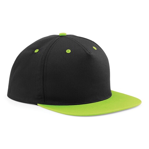 Boné/Viseira Beechfield Snapback, 2 cores, 5 painéis (pacote com 2)