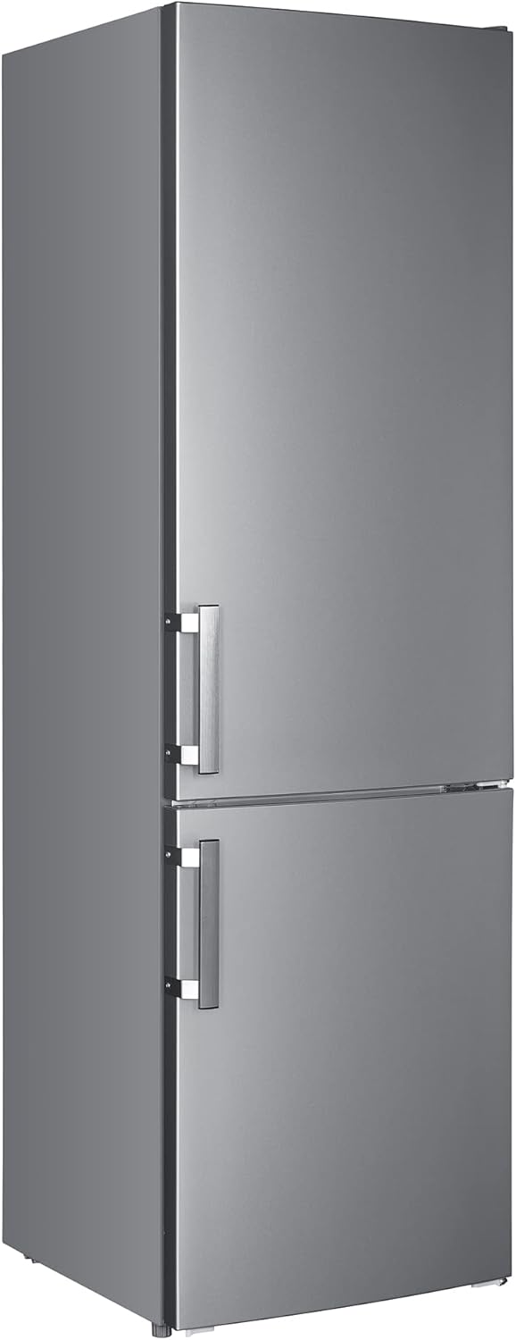 WOLKENSTEIN KGK280D Stand Kühl-Gefrierkombination | Inox Design | 180x55cm | 191L Kühlen+71L Gefrieren | Leiser Betrieb 40dB | Energieverbrauch 168kWh/Jahr | Silber