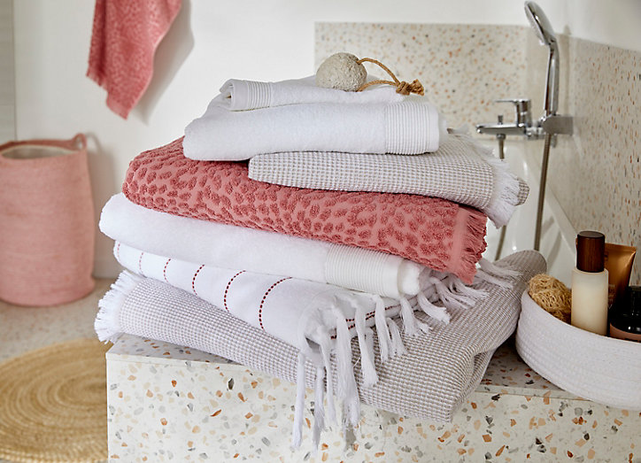 Serviette de bain rose terracotta Sary 140 x 70 cm GoodHome