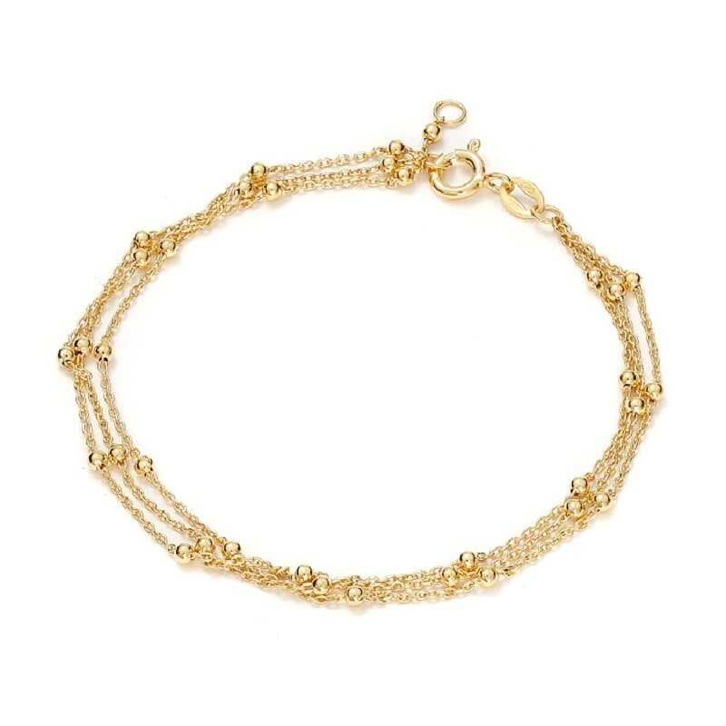 Bracelet bille 3 rangs doré jaune
