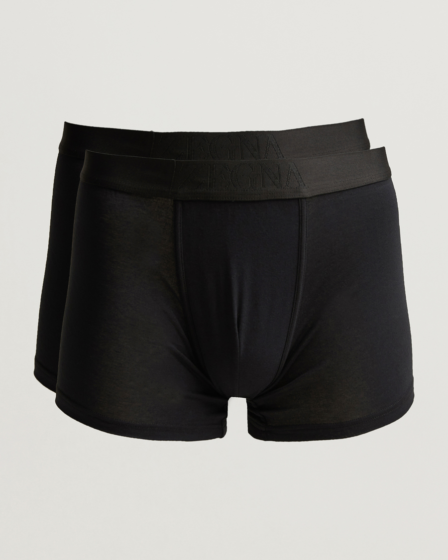 Zegna 2-Pack Stretch Cotton Boxers Black