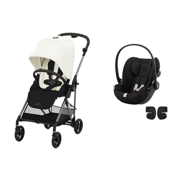 Poussette Duo Melio 4 TPE Canvas White + CLOUD G i-Size Magic Black - CYBEX